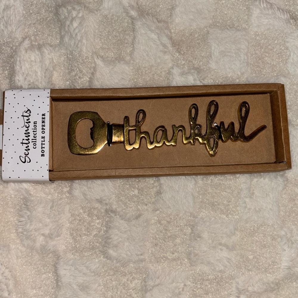 Sentiments Collection Bottle Opener Thankful
